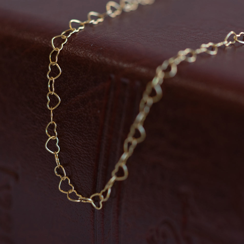 mini heart chain necklace
K10YG (10k yellow gold)