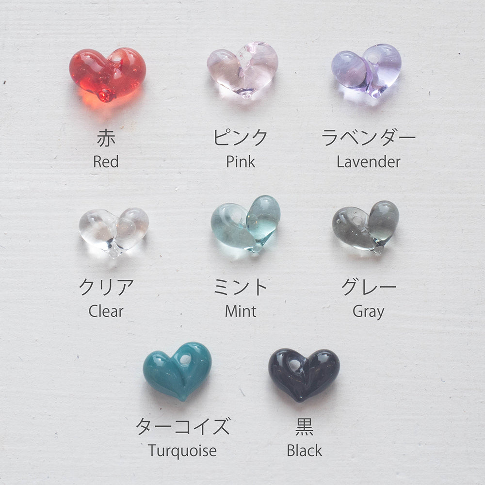 Chain earrings -tiny glass heart-
Aromaless type