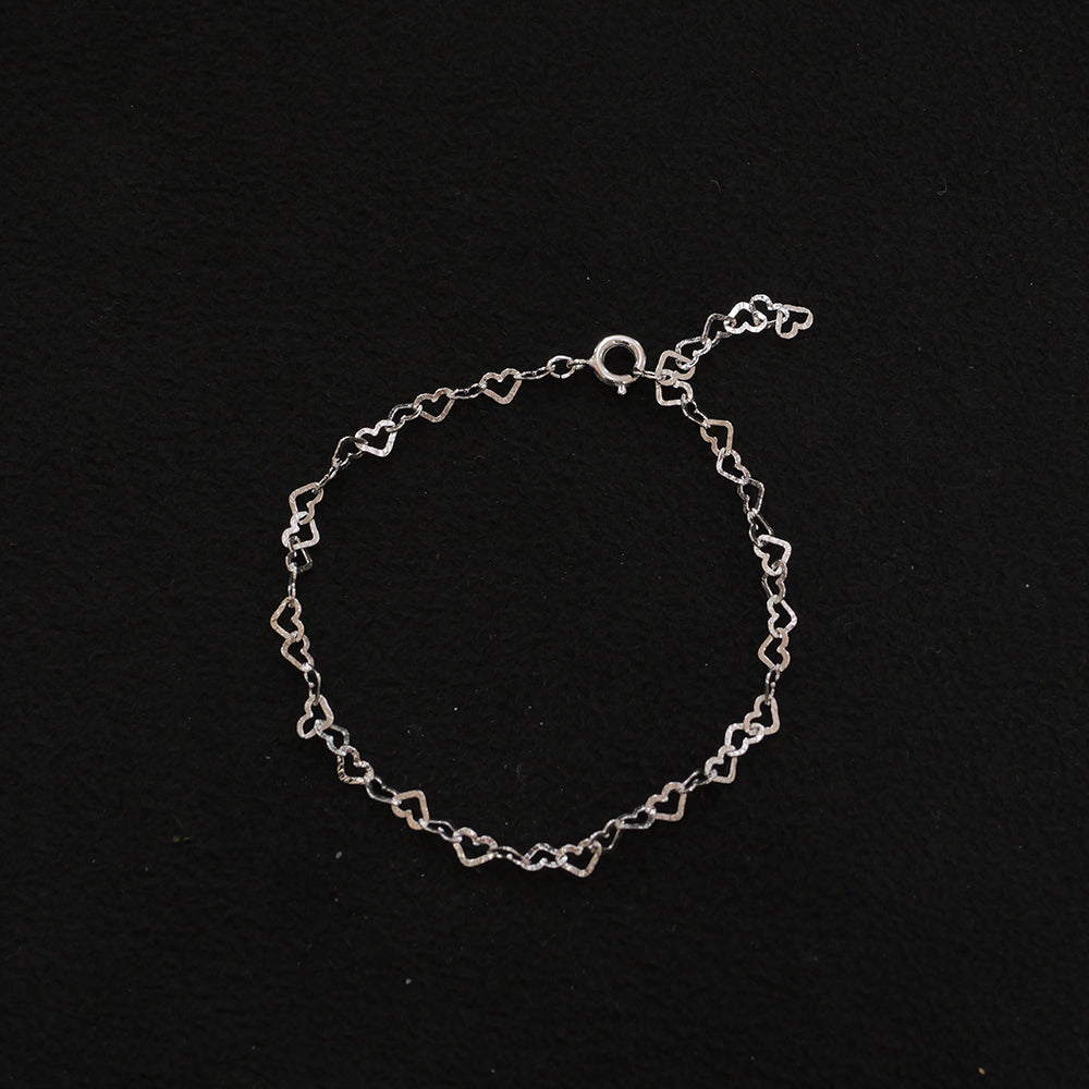 heart chain bracelet
SV925 Nickel free rhodium plated
