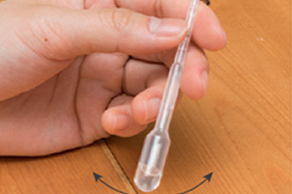 Turn the dropper upside down, shake it left and right to clean the inside, then discard.
