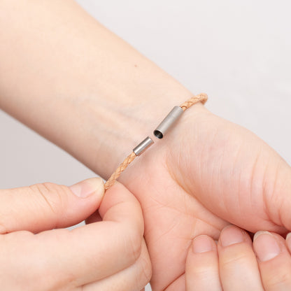 Magnetic braided leather bracelet (single)