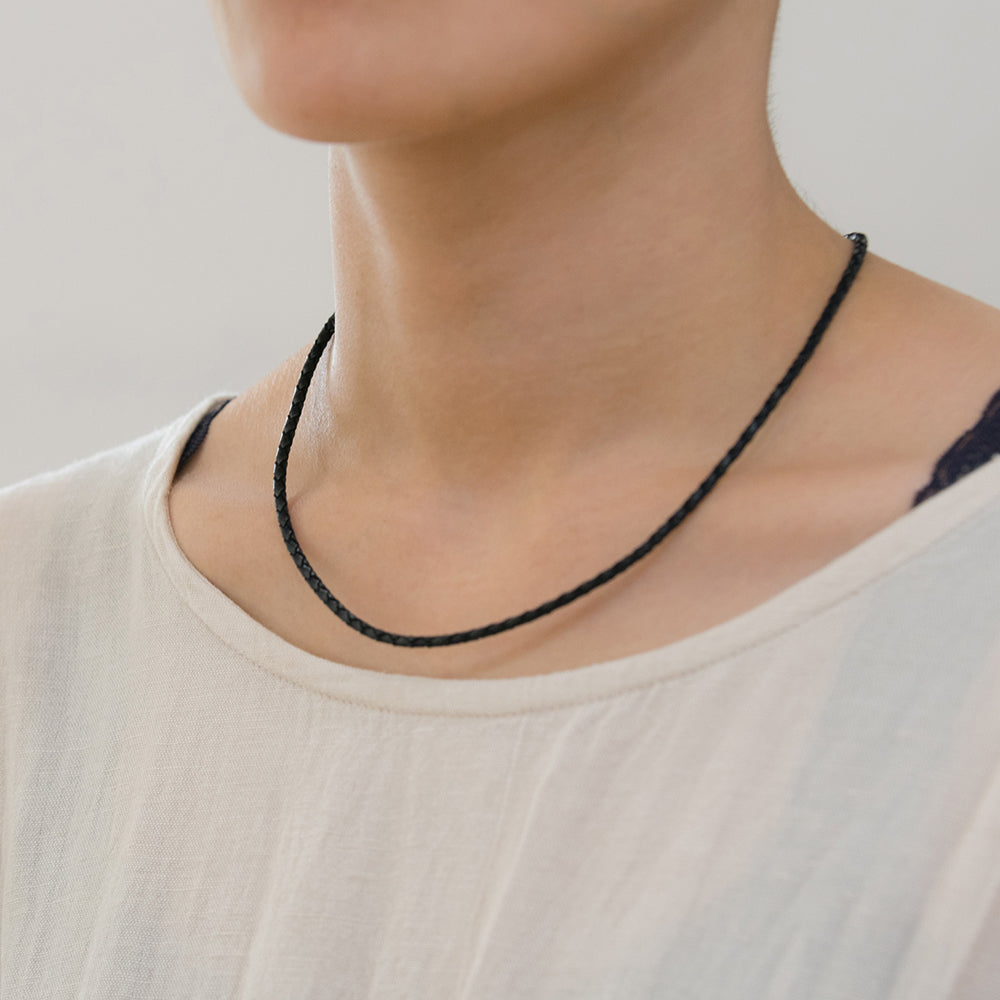magnetic braided leather necklace