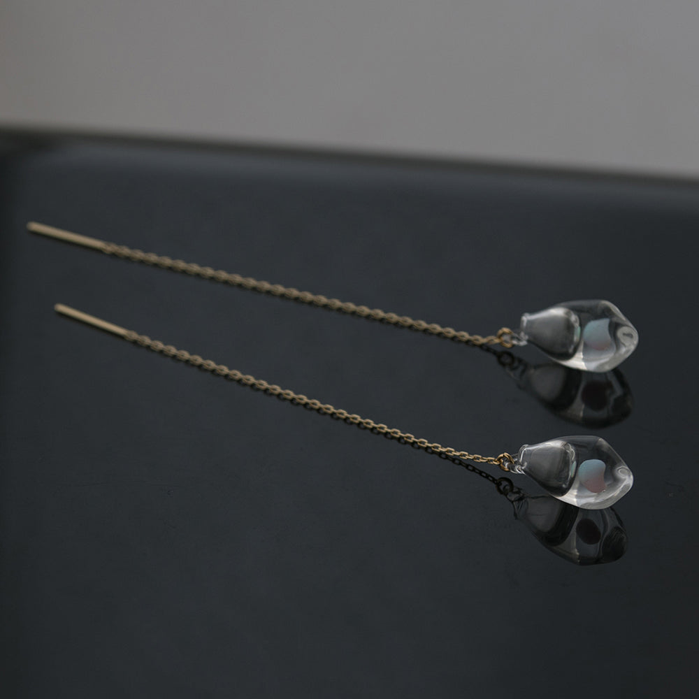 moon aroma earrings chain type