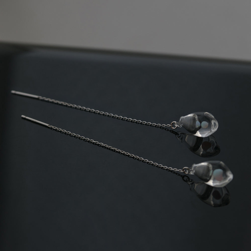 moon aroma earrings chain type