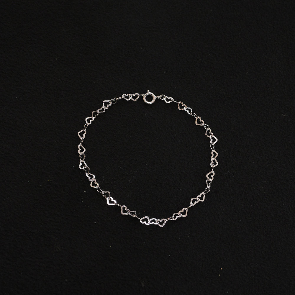 heart chain bracelet
SV925 Nickel free rhodium plated
