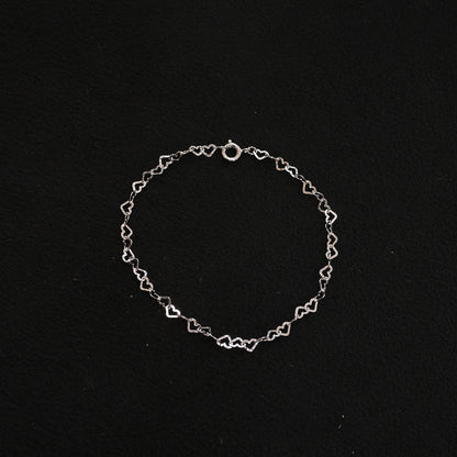 heart chain bracelet
SV925 Nickel free rhodium plated